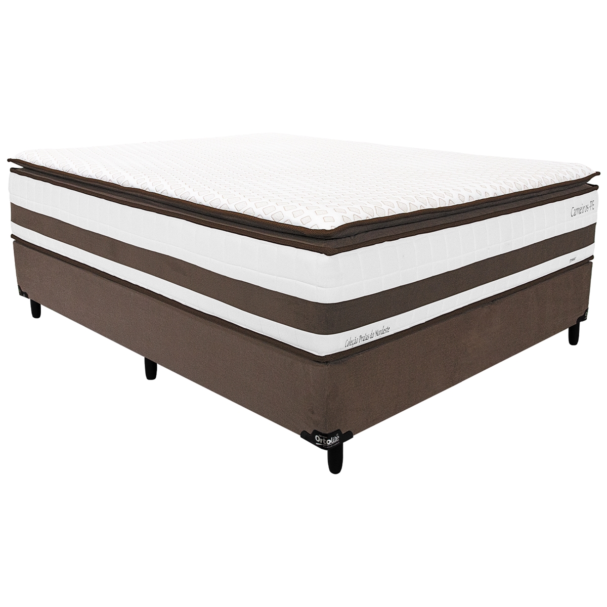 Cama Box Casal Soft Cloud Branca Molas Ensacadas Ortolite - Cama Box Casal Soft  Cloud Branca Ortolite - Ortolite